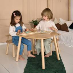 Eco Friendly Kids Table & Chairs Set, Montessori Furniture, Waldorf Toddler Table, Chairs, Wooden Chair For - thumbnail 2