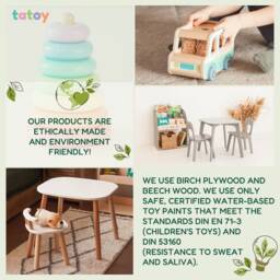 Eco Friendly Kids Table & Chairs Set, Montessori Furniture, Waldorf Toddler Table, Chairs, Wooden Chair For - thumbnail 4