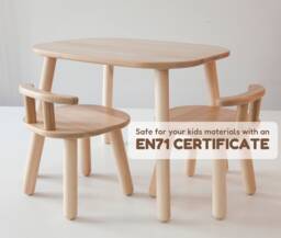 Eco Friendly Kids Table & Chairs Set, Montessori Furniture, Waldorf Toddler Table, Chairs, Wooden Chair For