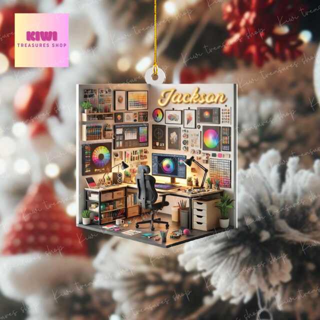 Personalized Graphic Designer Ornament, Christmas Tree Decor - image 1
