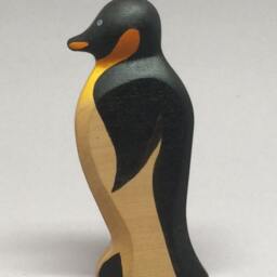 Toy Penguin Wooden White Black Orange - With Head Down Size 9, 0 X 4, 0 2, 2 cm - Bxhxs Approx. 29, 5 Gr - thumbnail 2