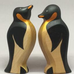 Toy Penguin Wooden White Black Orange - With Head Down Size 9, 0 X 4, 0 2, 2 cm - Bxhxs Approx. 29, 5 Gr - thumbnail 4