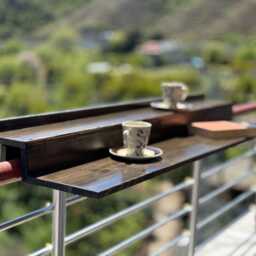 Wooden Balcony Bar Table, Outdoor Patio Furniture, Terrace Bistro Table - thumbnail 3