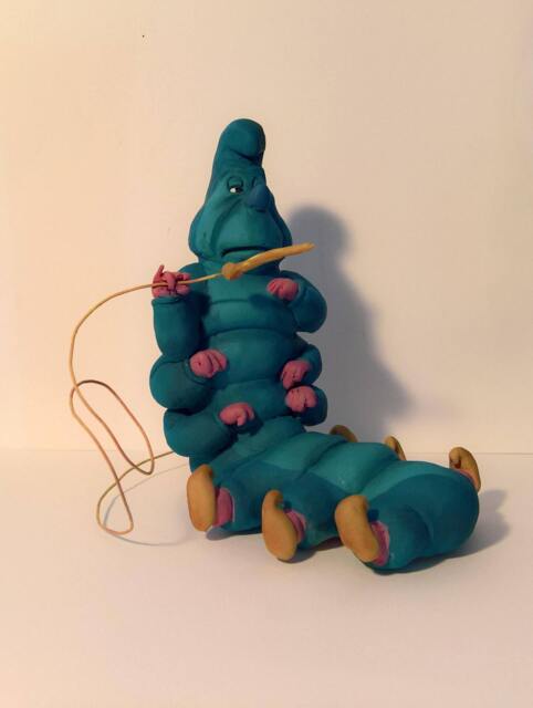 Alice in Wonderland - Caterpillar - Handmade Polymer Clay Action Figure. Unique Collectible - image 1