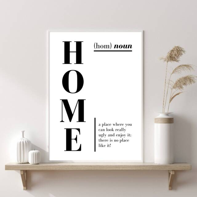 Home Definition Print, Wall Art Funny Prints, Family Fun Quote - image 1