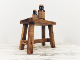 Rustic Milk Stool, Small Wooden Side Table, Handmade Sustainable Gift, Step Bathroom Bench Seat, Vintage Farmhouse Home Decor - thumbnail 1