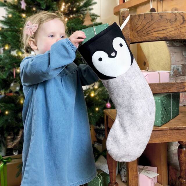 Dress Up Penguin Felt Christmas Stocking - image 1