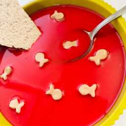 Tomato Soup Wall Hanging/ Dopamine Decor/ Maximalist Fake Food/ Food Pop Art/ Sculpture/ Funky Decor/Kitchen - thumbnail 2