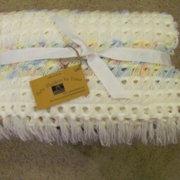 Crocheted Baby Blanket ~ White Christening - thumbnail 4