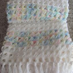 Crocheted Baby Blanket ~ White Christening - thumbnail 3