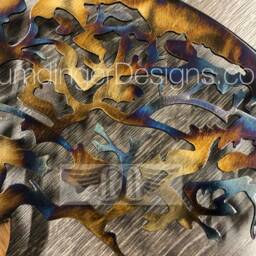 Metal Wall Art Tree Of Life - Steel Decor Heated Foliage Bronze Trunk & Roots - thumbnail 4