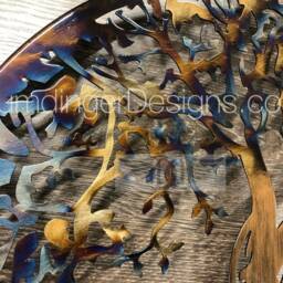 Metal Wall Art Tree Of Life - Steel Decor Heated Foliage Bronze Trunk & Roots - thumbnail 3