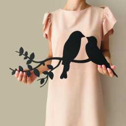 Birds On A Branch Wall Art, Bird Wooden Decor, Love Hanging, Gifts, Bedroom Decor Over The Bed, Apartment - thumbnail 1
