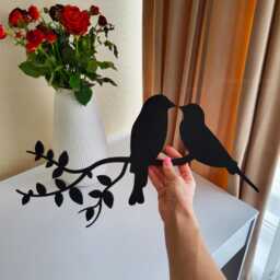 Birds On A Branch Wall Art, Bird Wooden Decor, Love Hanging, Gifts, Bedroom Decor Over The Bed, Apartment - thumbnail 3