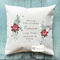 Personalised Merry Christmas Mum Nanna Nanny Granny Mummy Grandma ... Home Poinsettia Floral Ceramic Small Vase Jug Mug Gift - thumbnail 3