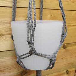 Macrame Plant Hanger With Pot - Hangers Plants Holder Gardening Gifts Indoor - thumbnail 3