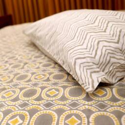 Pure Cotton Bed Linen, Super Soft Duvet Set With Two Pillow Cases, Reversible Queen/King Cover, Block Print Bedding, House Warming Gift - thumbnail 2