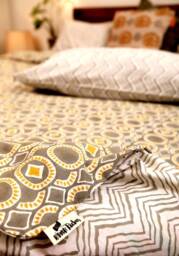 Pure Cotton Bed Linen, Super Soft Duvet Set With Two Pillow Cases, Reversible Queen/King Cover, Block Print Bedding, House Warming Gift