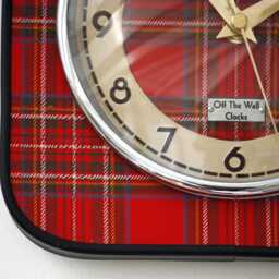 Tartan Wall Clock - New 20cm Handmade Mid Century Style Retro Vintage French Gift Off The Clocks - thumbnail 4