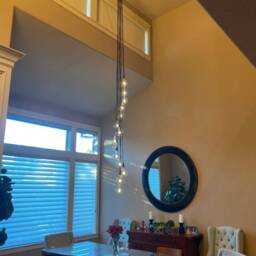 staircase Chandelier Foyer With 19 Pendants - High Ceiling Lighting Cascading Glass Globes Dimmable Led - thumbnail 3