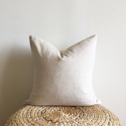 Japanese Brown Kurume-Kasuri & African Off-White Mudcloth Boho Pillow Cover - Size 20x20 - thumbnail 3