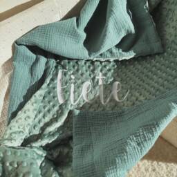 Minky Baby Blanket Muslin Quilt Neutral Soft Stroller Swaddle - thumbnail 2