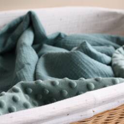 Minky Baby Blanket Muslin Quilt Neutral Soft Stroller Swaddle - thumbnail 3