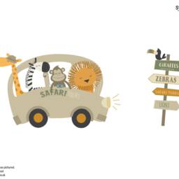 Safari Bus Wall Sticker, Jungle Stickers, Room Decor, Animal Decor - thumbnail 3