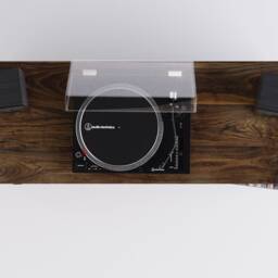 Solid American Black Walnut Vinyl Record Storage Cabinet With Isolation Amp Shelf - Hi Fi Rack Unit - thumbnail 3