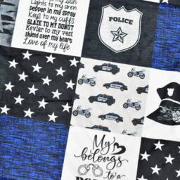 Police Minky Baby Blanket-Personalized Officer Personalized Blanket - Thin Blue Line Blanket Girl-Law Enforcement Nursery - thumbnail 2