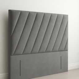 Plush Velvet Floor Standing Headboard - York Design, UK Sizes - thumbnail 2