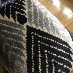 Purple Beige Ikat Pillow Cover - Uzbek Silk & Velvet Silver, Black - thumbnail 3