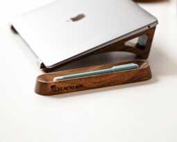 Pen Tray, Engraved Logo, Custom Pen Holder, Walnut Pencil Rack, Corporate Gifts With Logo, Gift For Clients, Desk Organizer - thumbnail 1