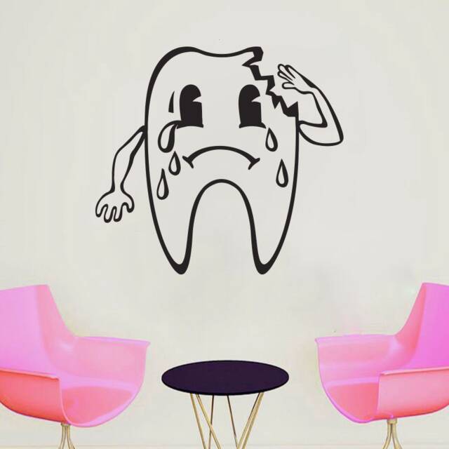 Dental Clinic Wall Decal Tooth Vinyl Sticker, Removable Decor 1294 - image 1