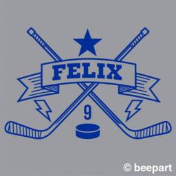 Blue Maple Leafs Hockey Wall Decal - Personalized Name Decal, Custom Hockey Sticker, Ice Decor, Toronto, Sports Fan - thumbnail 3