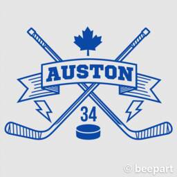 Blue Maple Leafs Hockey Wall Decal - Personalized Name Decal, Custom Hockey Sticker, Ice Decor, Toronto, Sports Fan - thumbnail 1