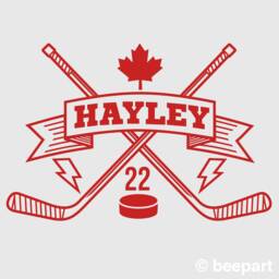 Blue Maple Leafs Hockey Wall Decal - Personalized Name Decal, Custom Hockey Sticker, Ice Decor, Toronto, Sports Fan - thumbnail 2