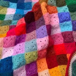 Rainbow Baby Gift Multi-Coloured Rainbow Crochet Baby Pram Travel Blanket - thumbnail 2