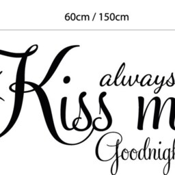 Bedroom Wall Decal Always Kiss Me Goodnight Sticker Kisses Romance Couple Boudoir Above Bed - thumbnail 2