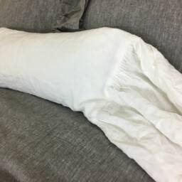 Lumbar Pillow Case With Mermaid Long Ruffles Handmade in Natural Linen , Decorative Body Pillow, Shabby Chic Pillow Cases, Over 41 Colors - thumbnail 3