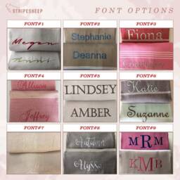 Personalized Turkish Beach Towel, Kids Party Favor, Bridesmaid Gift - thumbnail 4