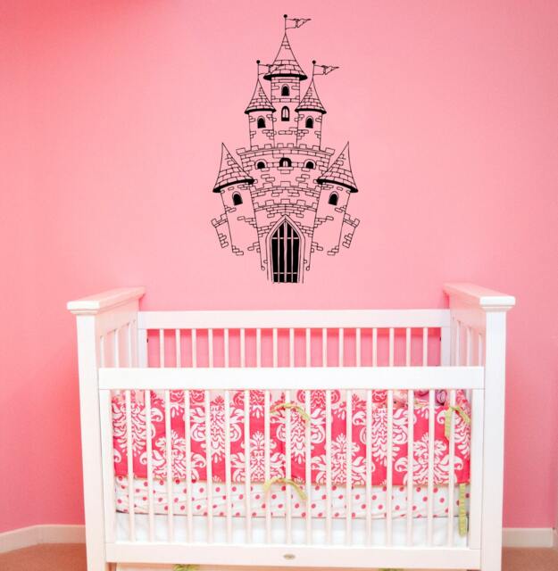Fairy Tale Castle Wall Decal Vinyl Sticker Murals Childrens Nursery Room Interior Door Home Decor - 3Fcl2 - image 1