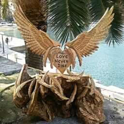 Angel Art, Home Decor, Angel Wings, Feathers, Wooden Heart, House Warming, Wooden Sculpture, Wood Carving, Holy Spirit, Wood Art, Unique Gift - thumbnail 4