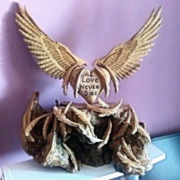 Angel Art, Home Decor, Angel Wings, Feathers, Wooden Heart, House Warming, Wooden Sculpture, Wood Carving, Holy Spirit, Wood Art, Unique Gift - thumbnail 3