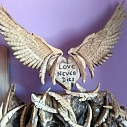 Angel Art, Home Decor, Angel Wings, Feathers, Wooden Heart, House Warming, Wooden Sculpture, Wood Carving, Holy Spirit, Wood Art, Unique Gift - thumbnail 2