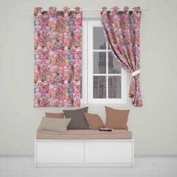 Cute Christmas Gingerbread Candy Bright Red Background Seamless Pattern Readymade Eyelet Ring Top Thermal 100% Blackout Curtains - thumbnail 1