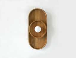 Oval White Oak Wall Light Fixture Wooden Powder Room Sconce Foyer Kitchen Lighting Bathroom