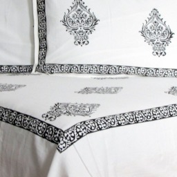 Hand Block Print Soft Organic Cotton Bed Sheet, Bedspread, Bedding, Bed Linen, Flat Sheet.queen Size, Boho, Second Anniversary Gift - thumbnail 3