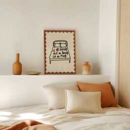 Snug As A Bug Art Print Poster, Trendy Retro Mid Century Bedroom Fun Aesthetic, Kids Nursery Bedroom, Cosy Whimsical, Cute Ladybird - thumbnail 3