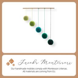 Green Gobbi Mobile, Montessori Baby Toy, Hanging Crib Mobile - thumbnail 2